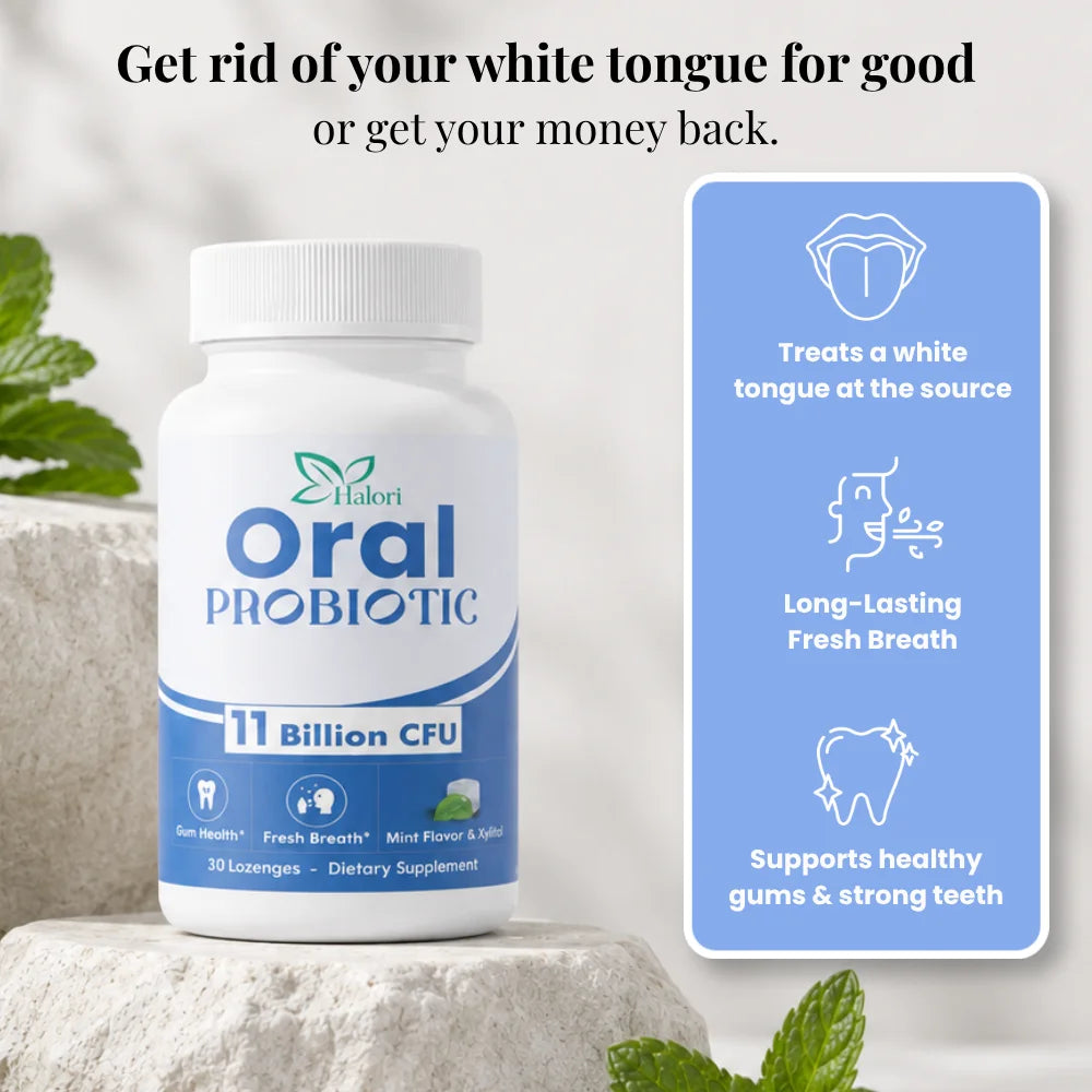 Halori™ Oral Probiotic get rid of a White Tongue & Bad Breath